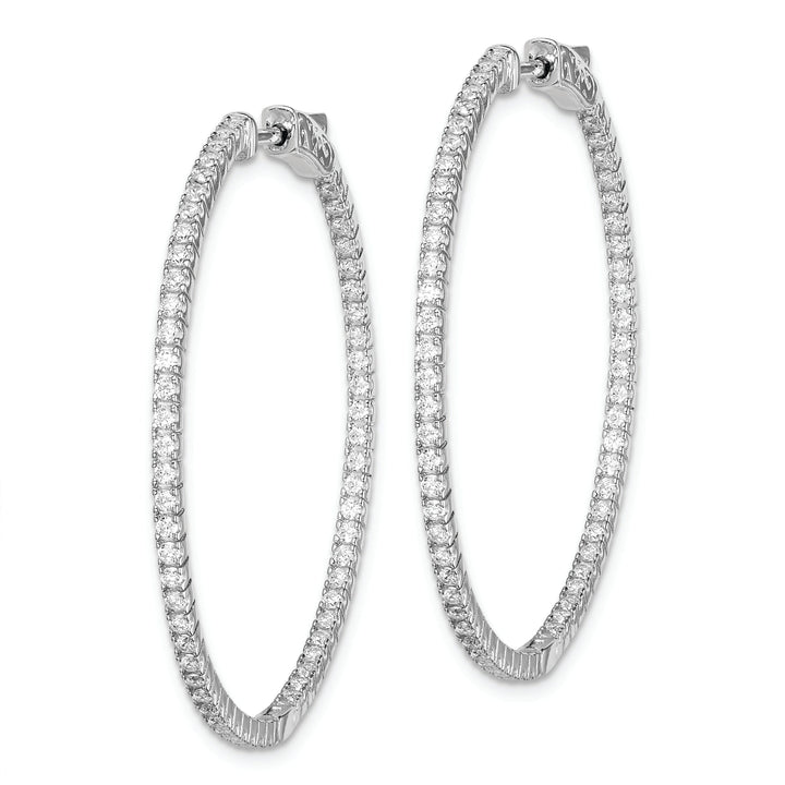 Sterling Silver CZ Hoop Earrings