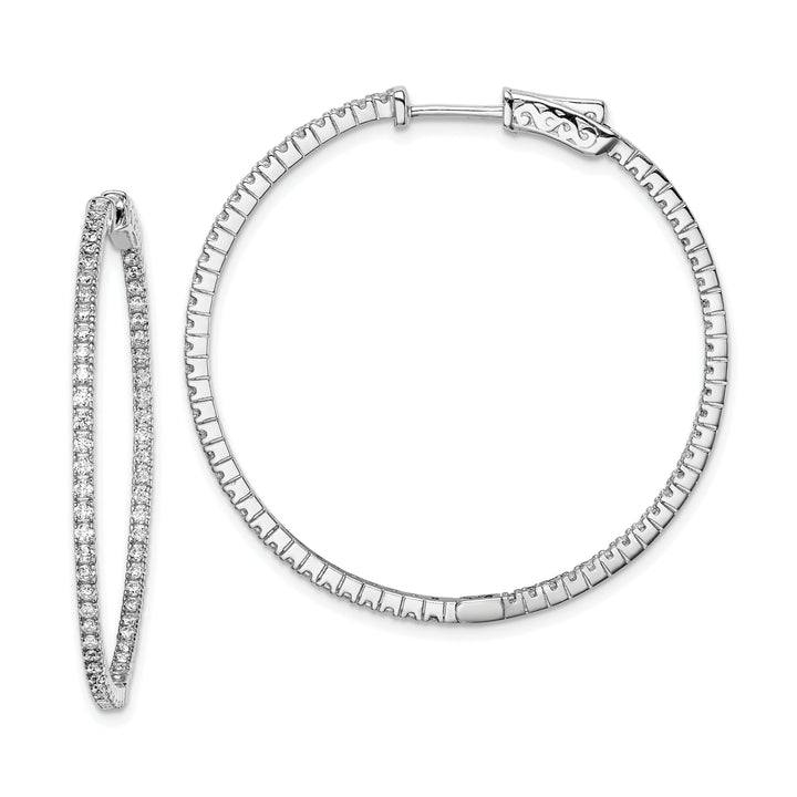 Sterling Silver CZ Hoop Earrings