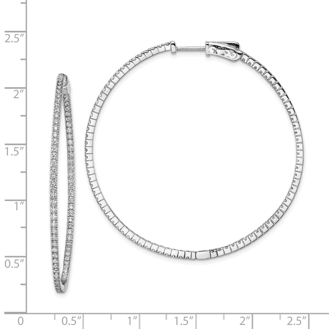 Sterling Silver CZ Hoop Earrings