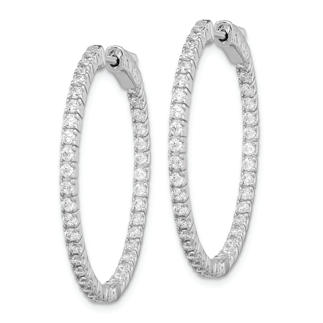 Sterling Silver CZ Hoop Earrings