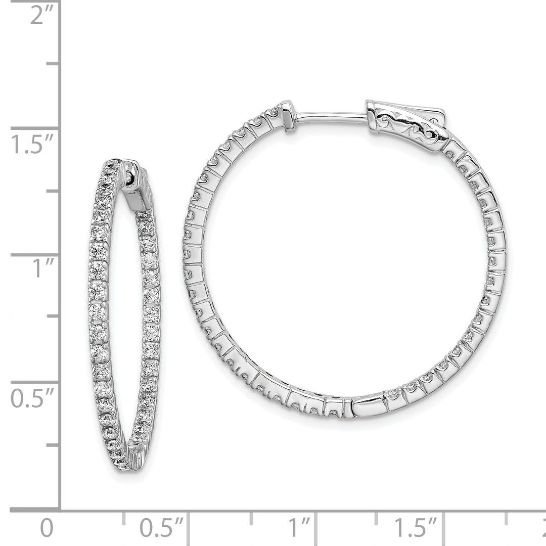 Sterling Silver CZ Hoop Earrings