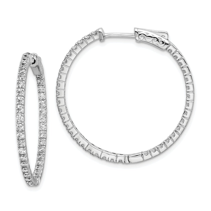 Sterling Silver CZ Hoop Earrings