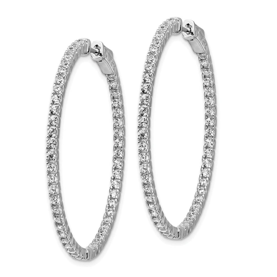 Sterling Silver CZ Hoop Earrings