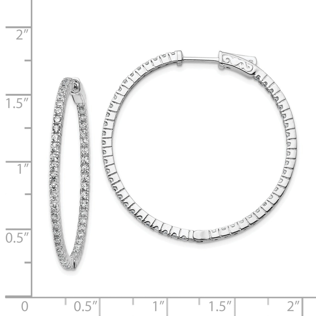 Sterling Silver CZ Hoop Earrings