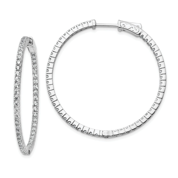 Sterling Silver CZ Hoop Earrings