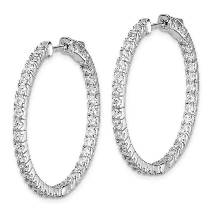 Sterling Silver CZ Hoop Earrings