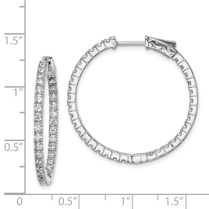 Sterling Silver CZ Hoop Earrings