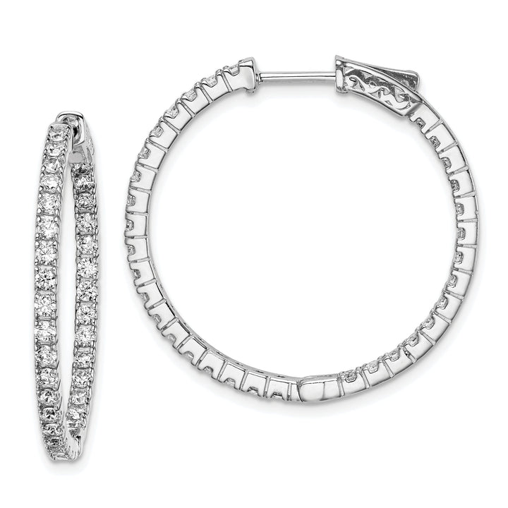 Sterling Silver CZ Hoop Earrings