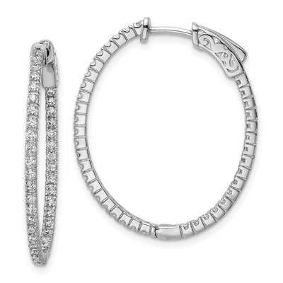Sterling Silver CZ Oval Hoop Earrings at $ 93.87 only from Jewelryshopping.com