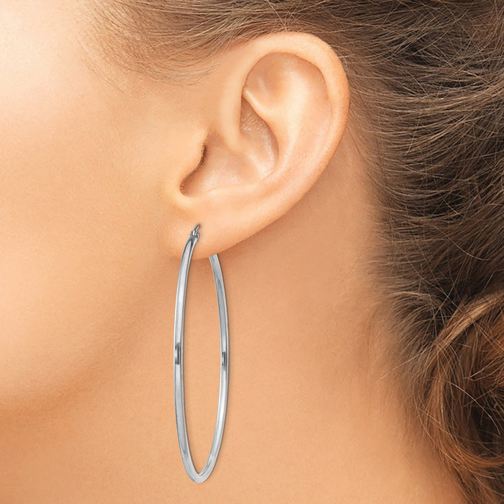 Sterling Silver Hollow Hoop Hinged Earring