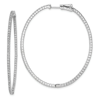 Sterling Silver CZ Oval Hoop Earrings at $ 154.67 only from Jewelryshopping.com