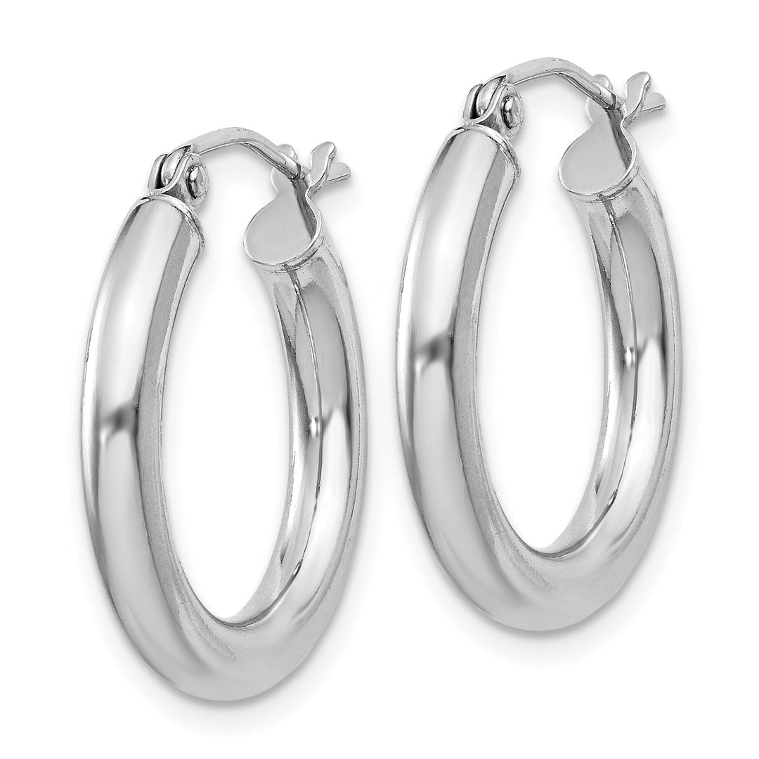 Silver Hollow Round Hoop Hinged Earrings