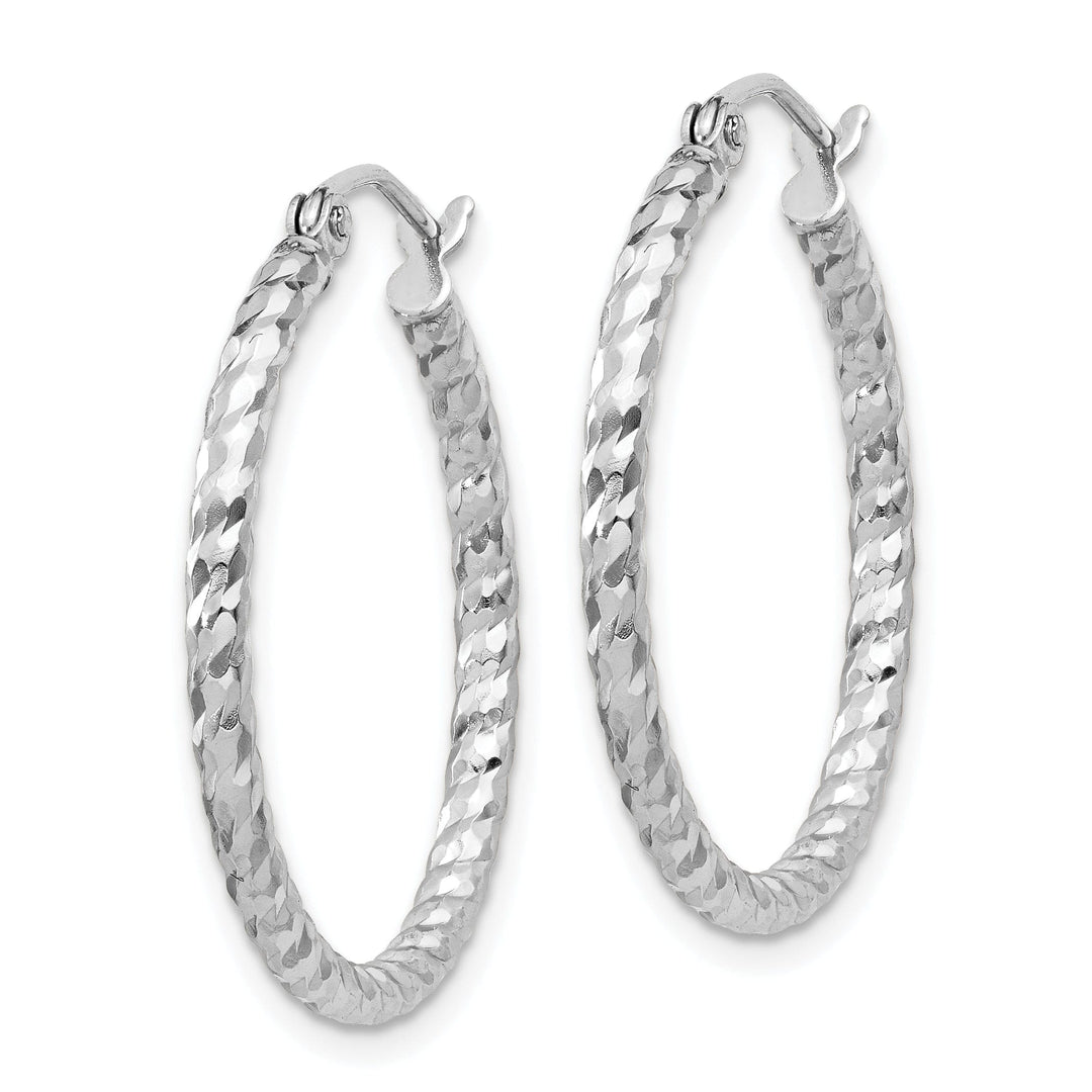 Sterling Silver D.C Hollow Hinged Hoop Earrings