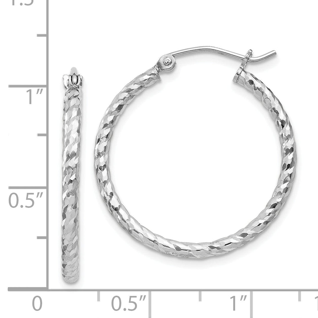 Sterling Silver D.C Hollow Hinged Hoop Earrings