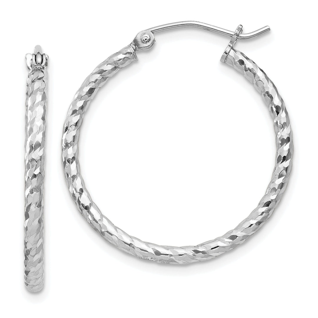 Sterling Silver D.C Hollow Hinged Hoop Earrings