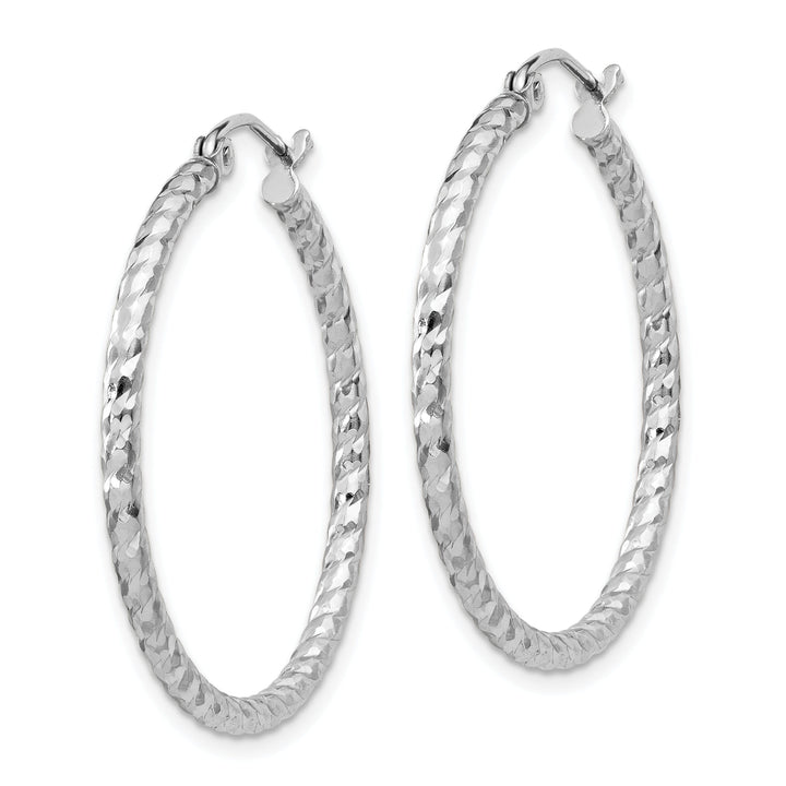 Sterling Silver D.C Hollow Hinged Hoop Earrings