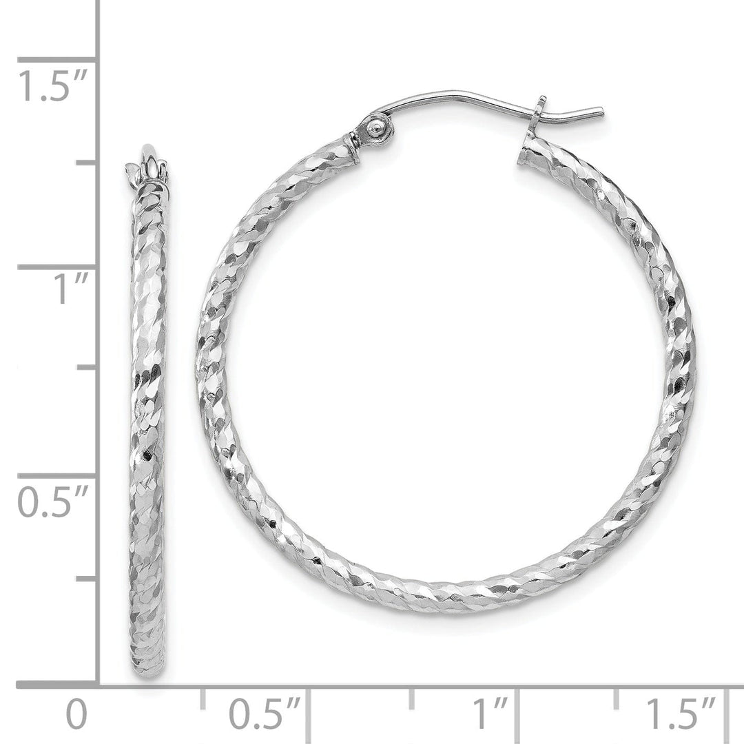 Sterling Silver D.C Hollow Hinged Hoop Earrings