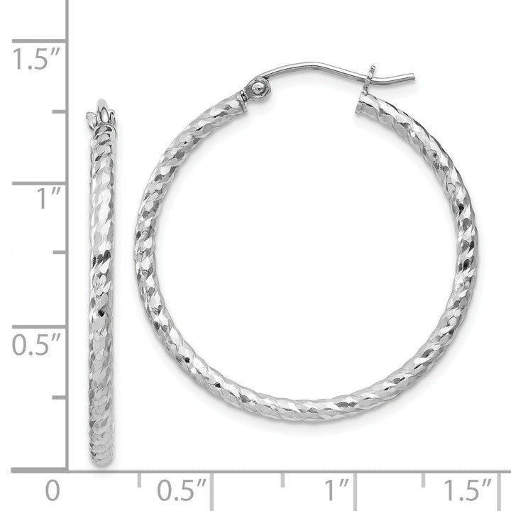 Sterling Silver D.C Hollow Hinged Hoop Earrings