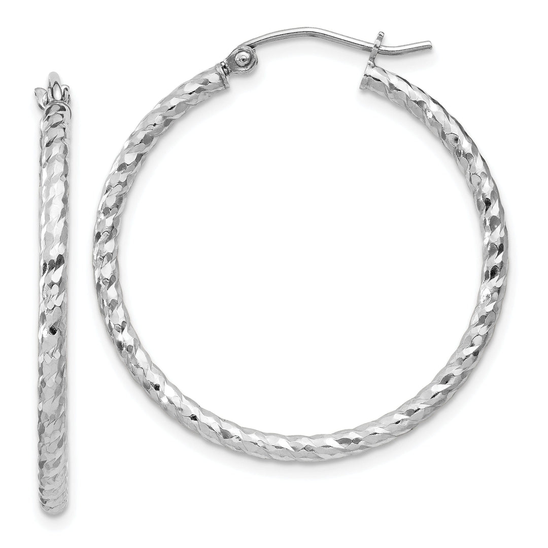 Sterling Silver D.C Hollow Hinged Hoop Earrings