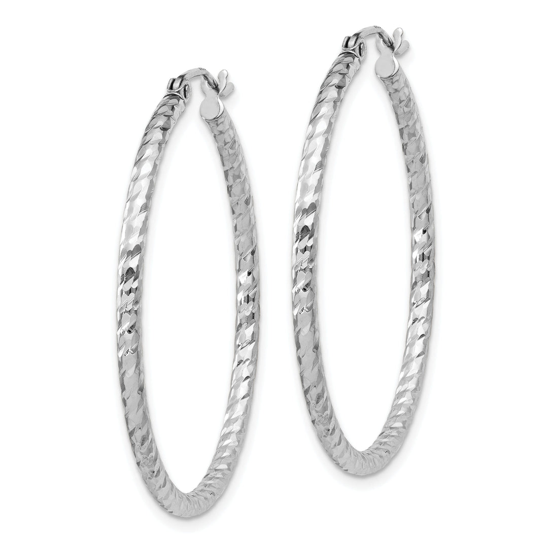 Sterling Silver D.C Hollow Hinged Hoop Earrings