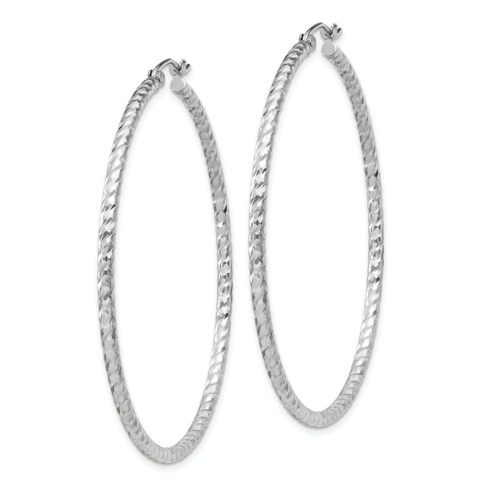 Sterling Silver D.C Hollow Hinged Hoop Earrings