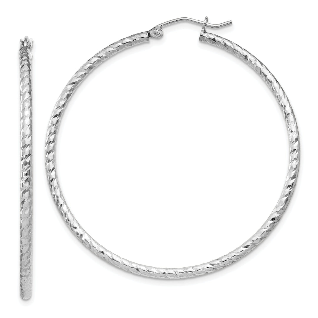 Sterling Silver D.C Hollow Hinged Hoop Earrings