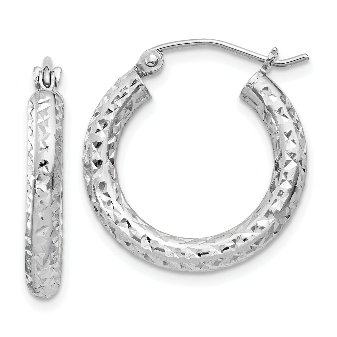 Sterling Silver D.C Hollow Hinged Hoop Earrings