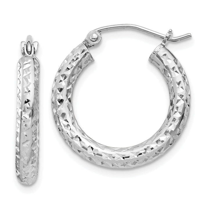 Sterling Silver D.C Hollow Hinged Hoop Earrings