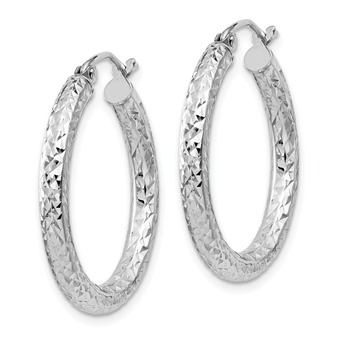 Sterling Silver D.C Hollow Hinged Hoop Earrings