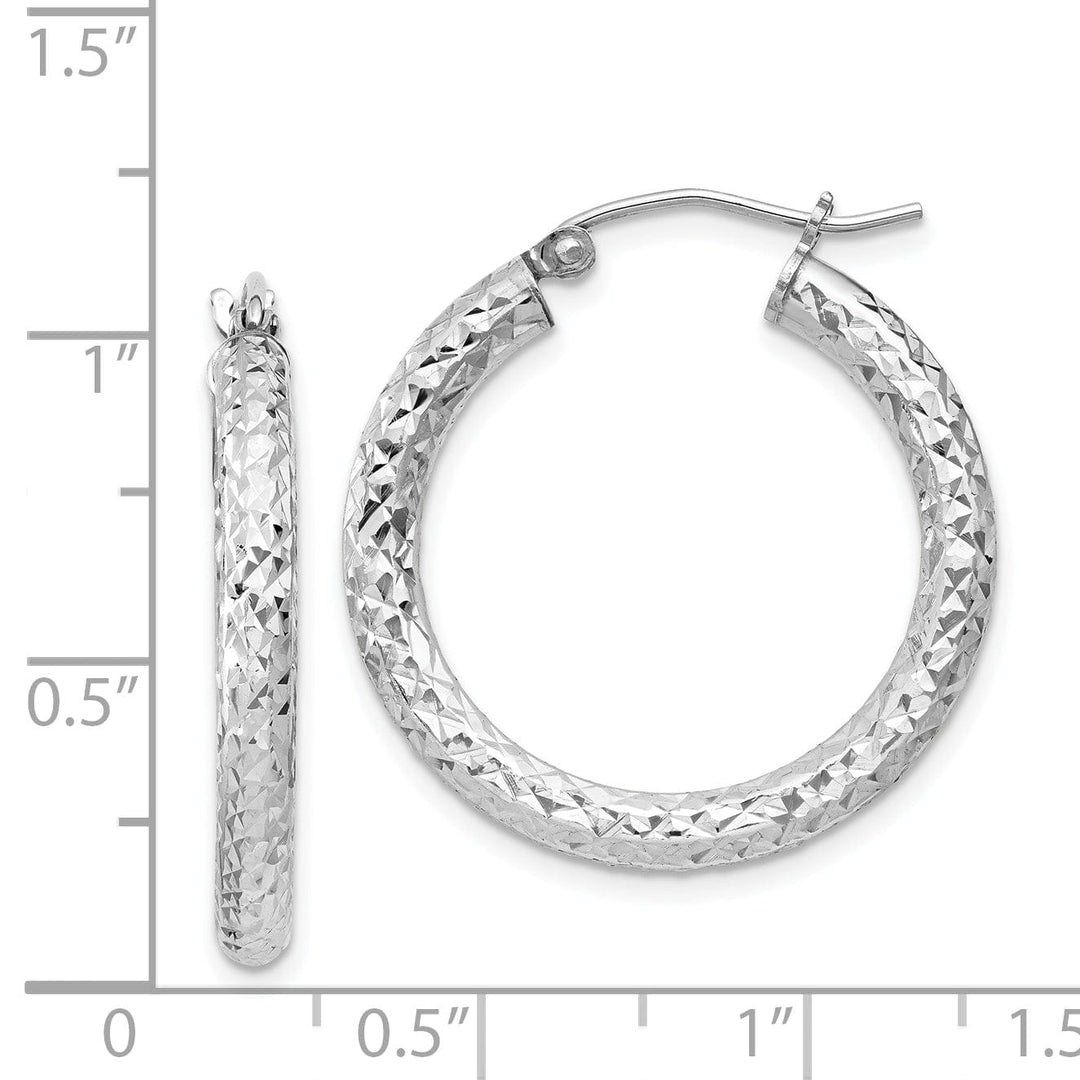 Sterling Silver D.C Hollow Hinged Hoop Earrings