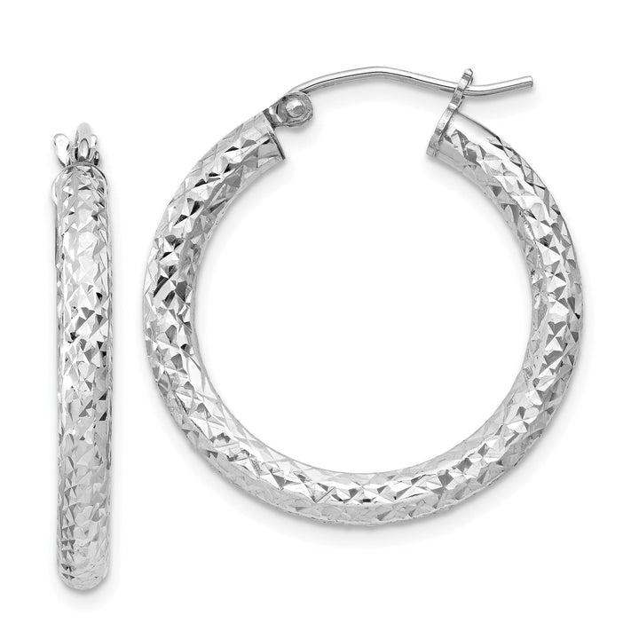 Sterling Silver D.C Hollow Hinged Hoop Earrings