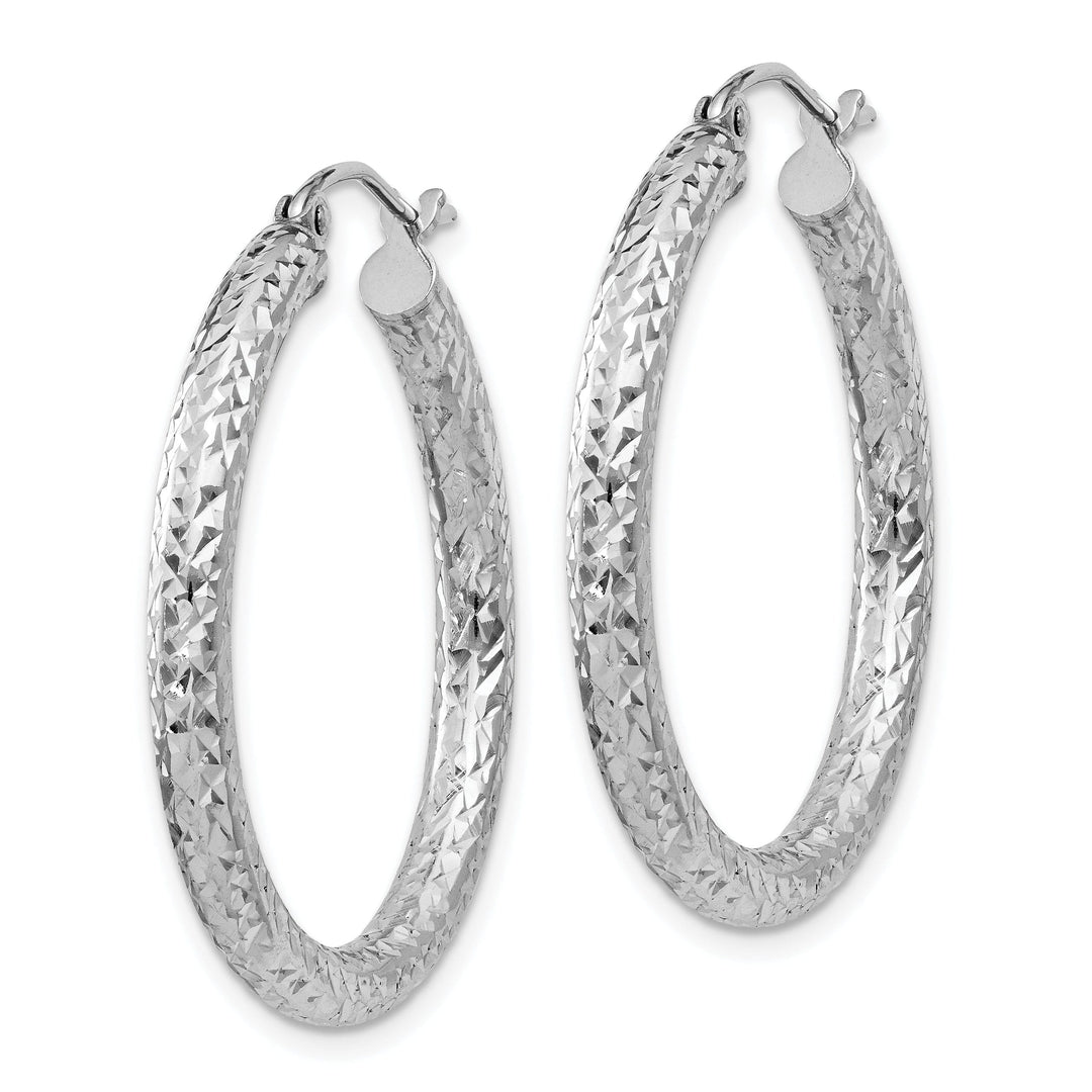 Sterling Silver D.C Hollow Hinged Hoop Earrings