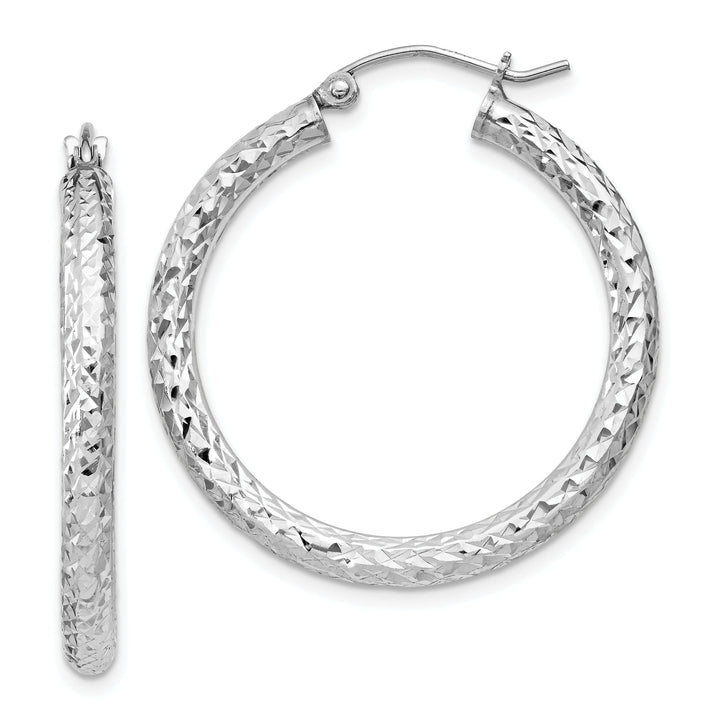 Sterling Silver D.C Hollow Hinged Hoop Earrings