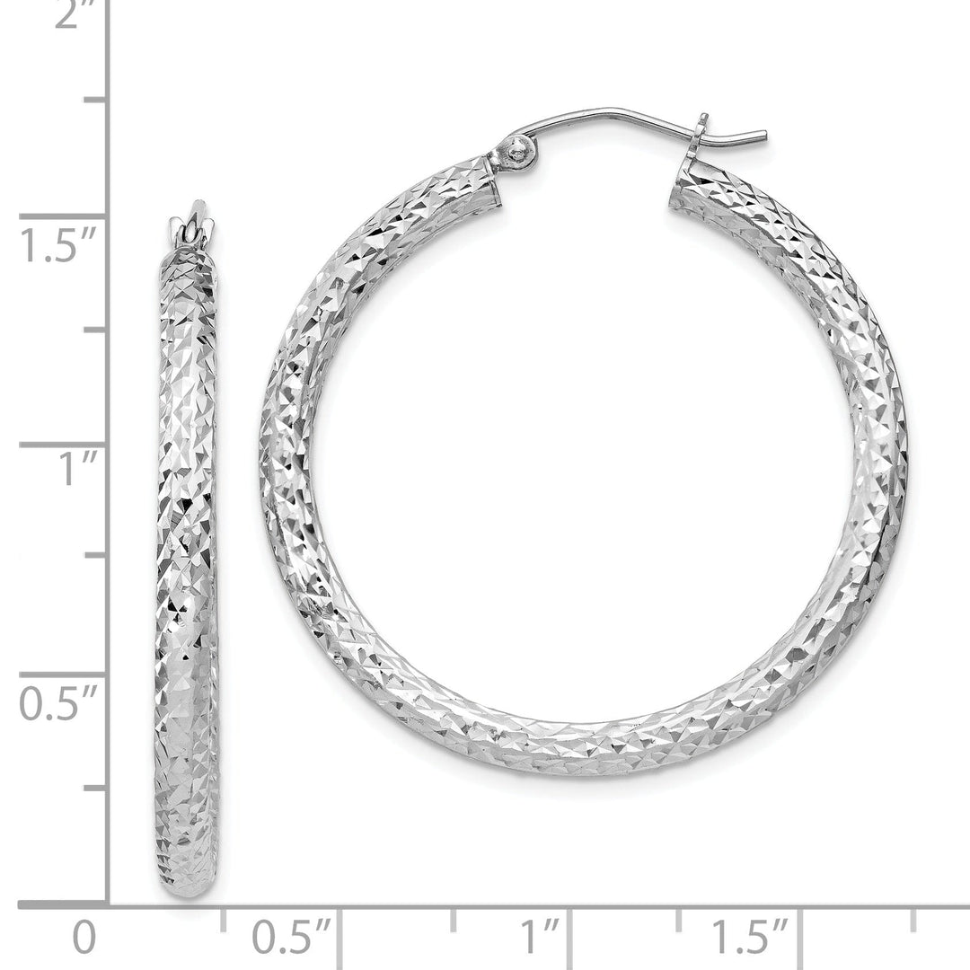 Sterling Silver D.C Hollow Hinged Hoop Earrings