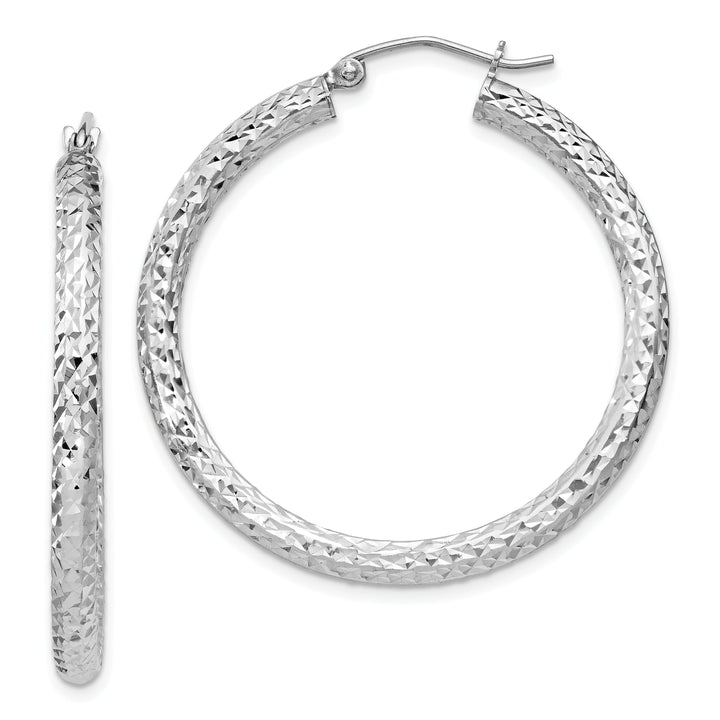 Sterling Silver D.C Hollow Hinged Hoop Earrings