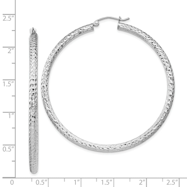 Sterling Silver Rhodium D.C Hinged Hoop Earring