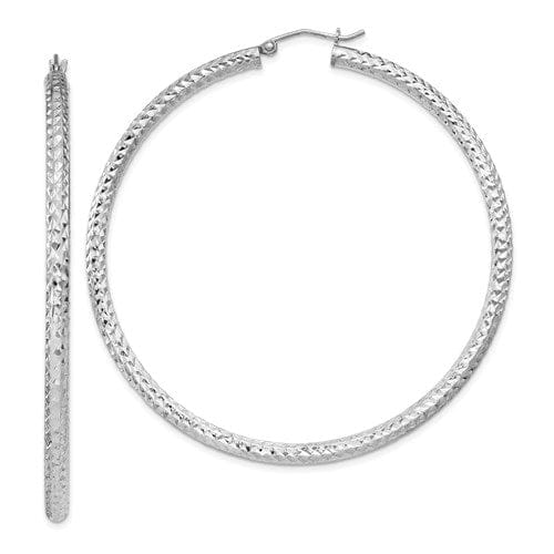 Sterling Silver D.C Hinged Hoop Earring 3mmx60mm