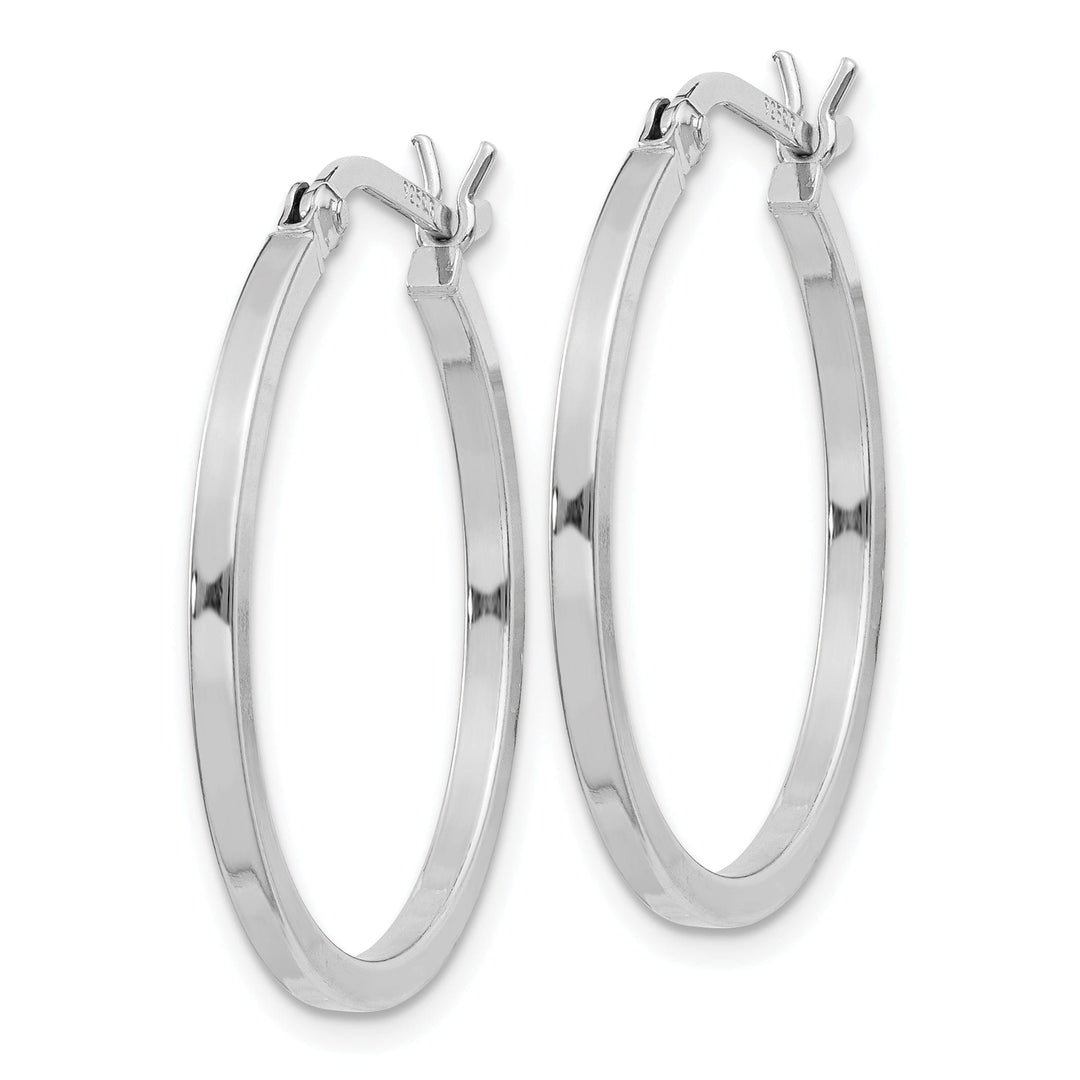 Sterling Silver Square Tube Hoop Earrings