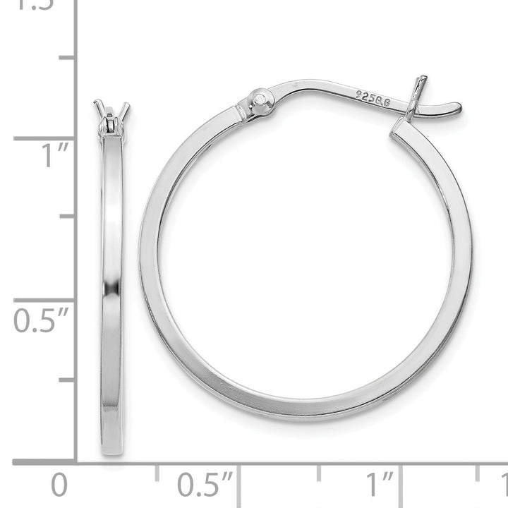 Sterling Silver Square Tube Hoop Earrings