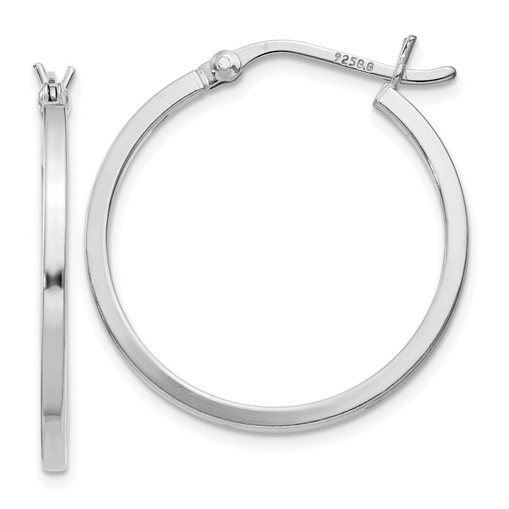 Sterling Silver Square Tube Hoop Earrings