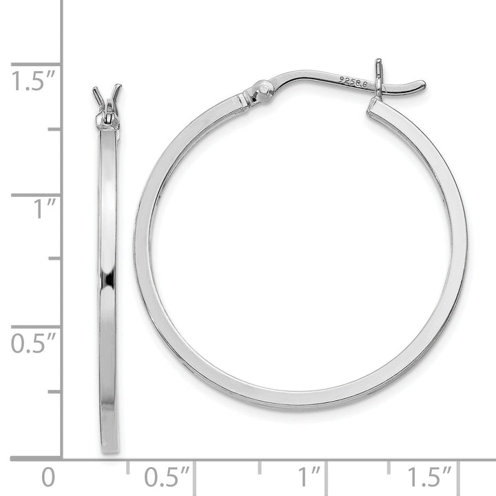 Sterling Silver Rhodium Finish Hinged Earrings