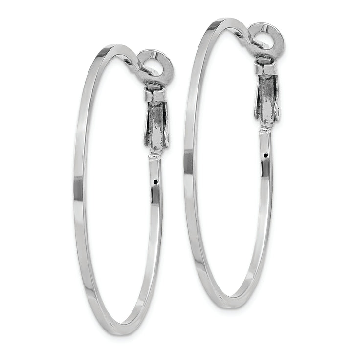 Silver Hollow Omega Clip Back Hoop Earrings