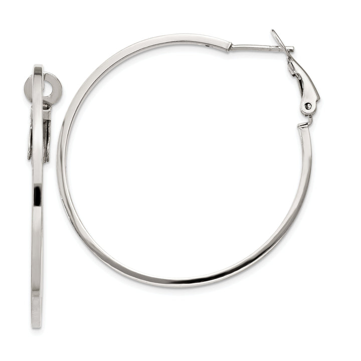 Silver Hollow Omega Clip Back Hoop Earrings