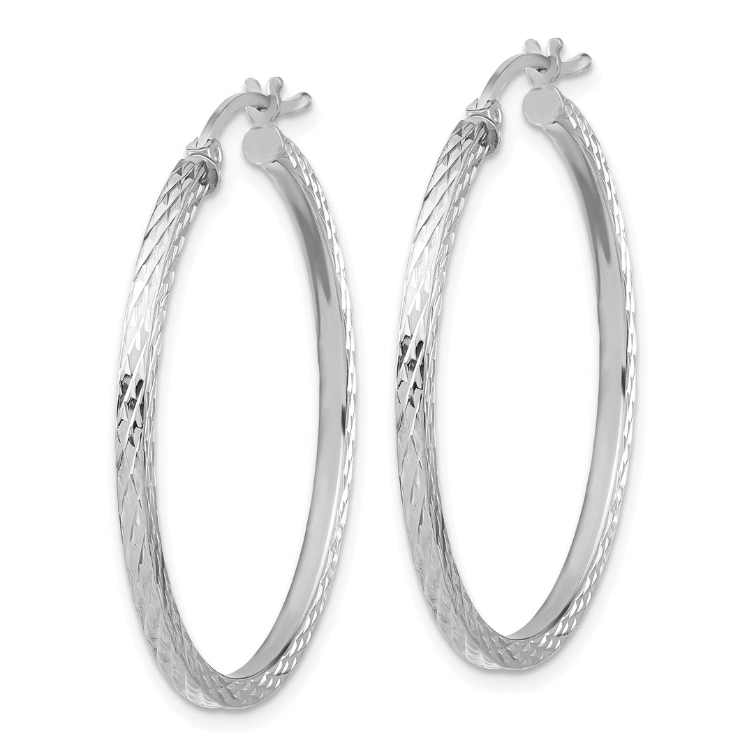 Sterling Silver D.C Square Tube Hoop Earrings