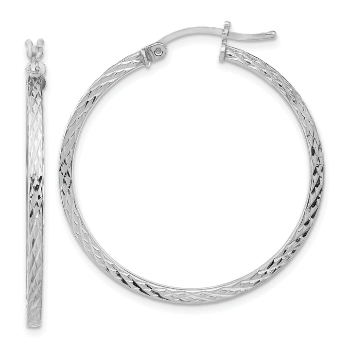 Sterling Silver D.C Square Tube Hoop Earrings