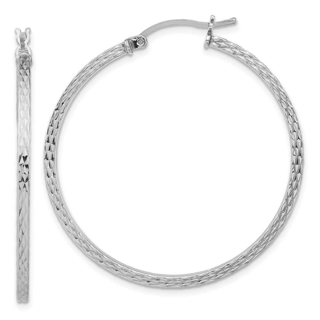 Sterling Silver D.C Square Tube Hoop Earrings