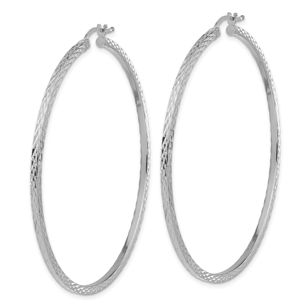 Sterling Silver D.C Square Tube Hoop Earrings