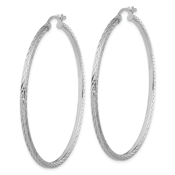 Sterling Silver D.C Square Tube Hoop Earrings