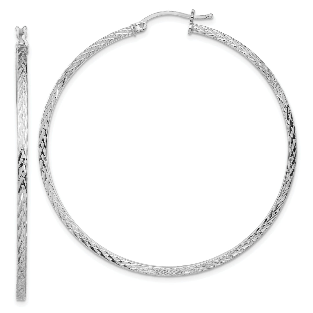 Sterling Silver D.C Square Tube Hoop Earrings