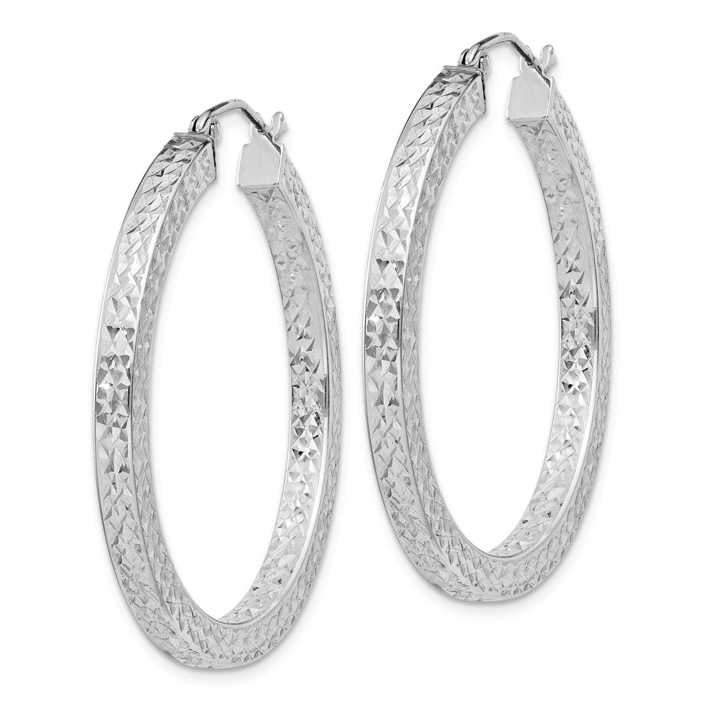 Sterling Silver D.C Square Tube Hoop Earrings